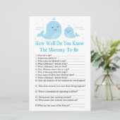 Cute Whale Hoe goed ken je het baby shower spel? (Staand voorkant)