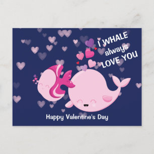 Cute Whale houdt altijd van je Valentijn Briefkaart