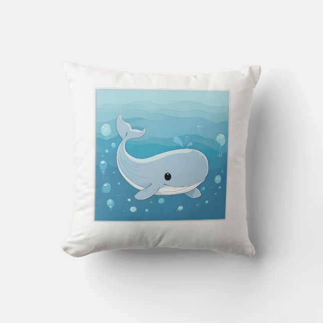 Cute Whale Kussen (Voorkant)