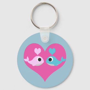 Cute Whale Love Sleutelhanger