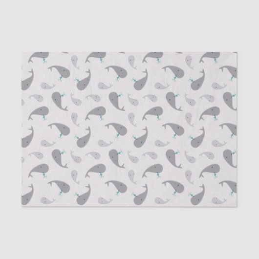 Cute Whale Mam en Baby Pattern Tissuepapier (Voorkant)