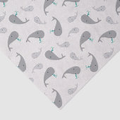 Cute Whale Mam en Baby Pattern Tissuepapier (Detail)