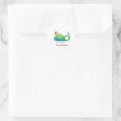 Cute Whale met Santa Hat Ronde Sticker (Tas)