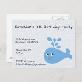 Cute Whale met Spout Briefkaart (Voorkant / Achterkant)