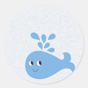 Cute Whale met Spout Ronde Sticker