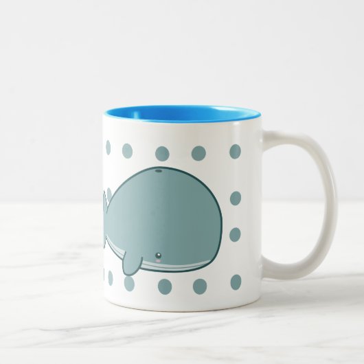 Cute Whale-Mok Tweekleurige Koffiemok (Rechts)