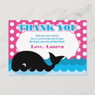 Cute Whale, Polka Dot Dank je kaarten