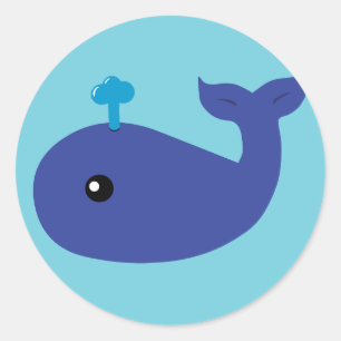 Cute Whale Ronde Sticker