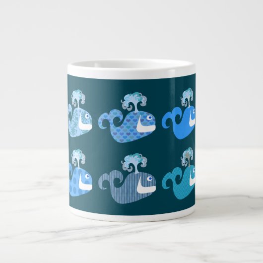 Cute Whales Pattern 2 Jumbo Mok (Voorkant)