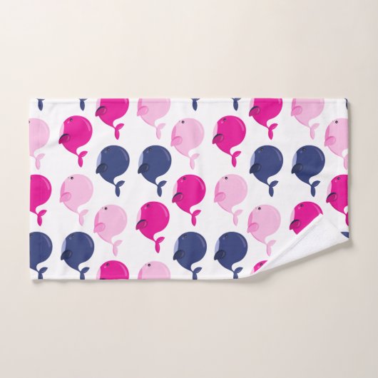 Cute Whales, Pattern of Whales, Sea Animals (Serviette à main)