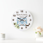 Cute Whimsical Blue Boy Owens Twins Wall Horloge (Maison)