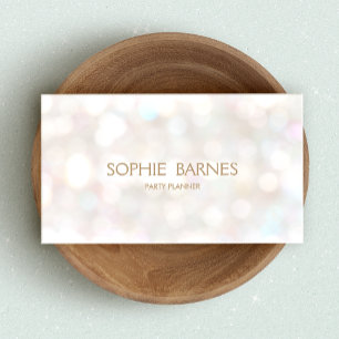 Cute Whimsical Bokeh Event Party Planner Visitekaartje