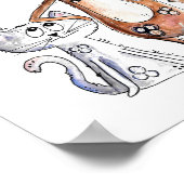 Cute Whimsical Brown Dog en Grey Cat Poster (Hoek)