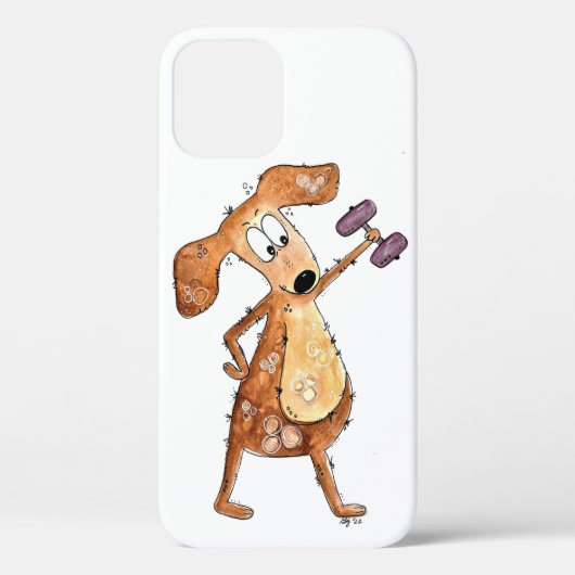 Cute Whimsical Brown Dog Lifgewicht Case-Mate iPhone Case (Achterkant)