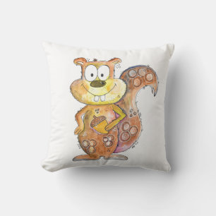 Cute Whimsical Brown Squirrel Kussen