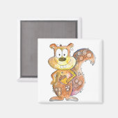 Cute Whimsical Brown Squirrel Magneet (Voorkant / Achterkant)