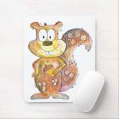 Cute Whimsical Brown Squirrel Muismat (Met muis)