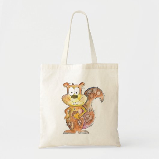 Cute Whimsical Brown Squirrel Tote Bag (Voorkant)