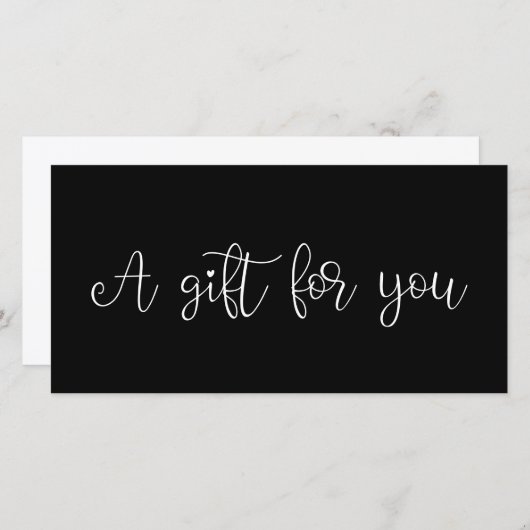 Cute whimsical calligraphy gift certificate (Voorkant / Achterkant)