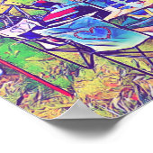 Cute Whimsical  Camper Trailer and Beagle Poster (Hoek)