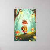 Cute Whimsical Cartoon Fox Canvas Afdruk (Voorkant)