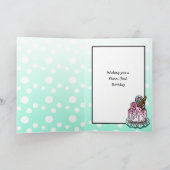 Cute Whimsical Cat and Balloons Birthday Kaart (Binnen)