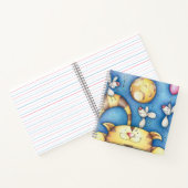 Cute Whimsical Cat and Mouse Moon Art Notitieboek (Binnen)