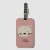 Cute Whimsical Cat Face Bagagelabel (Voorkant (verticaal))