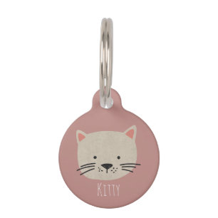 Cute Whimsical Cat Face Huisdierpenning