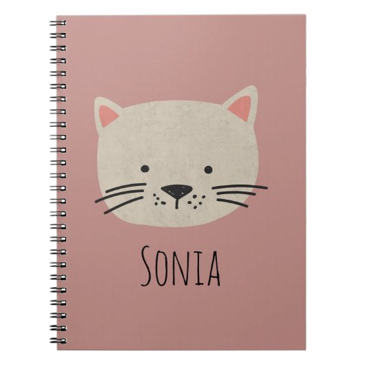 Cute Whimsical Cat Face Notitieboek (Voorkant)
