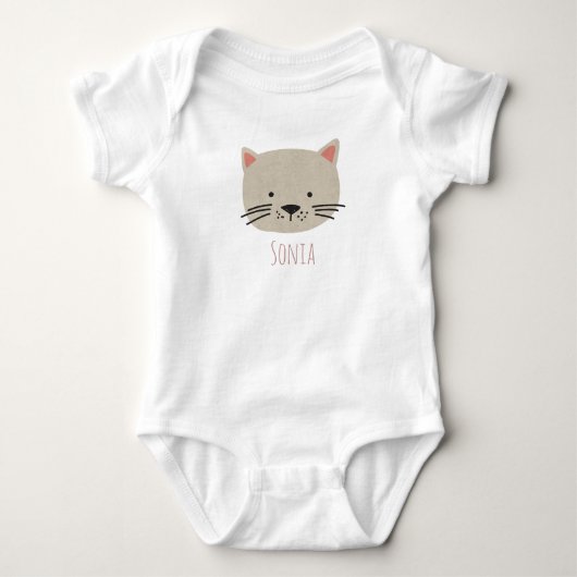 Cute Whimsical Cat Face Romper (Voorkant)