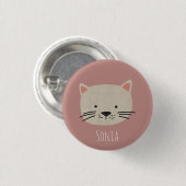 Cute Whimsical Cat Face Ronde Button 3,2 Cm (Voorkant /achterkant)