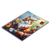 Cute Whimsical Cat, Flowers and Butterflies Notitieboek (Linkerzijde)
