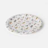 Cute Whimsical Cats Pattern Illustration Papieren Bordje (Gekanteld)