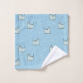 Cute Whimsical Chats Motif en Poudre Bleu (Gant de toilette)