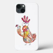 Cute Whimsical Chicken met Tropische Drink Case-Mate iPhone Case (Achterkant)