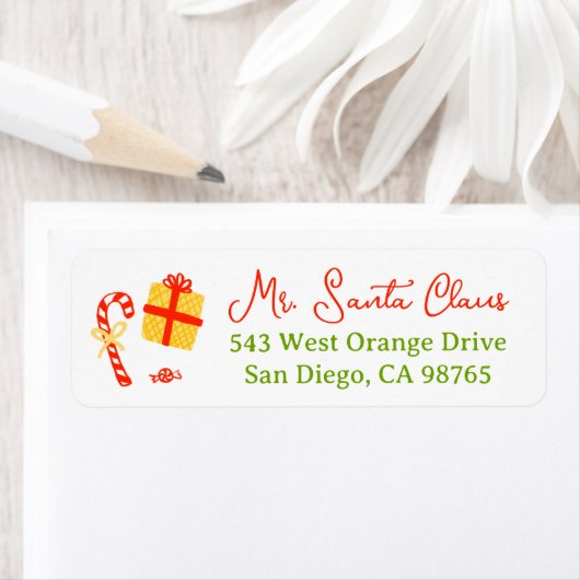 Cute Whimsical Christmas CUSTOM Return Address Etiket (Insitu)