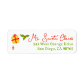 Cute Whimsical Christmas Return Address Custom Etiket (Voorkant)