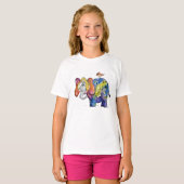 Cute Whimsical Colorful Elephant T-Shirt (Voorkant volledig)