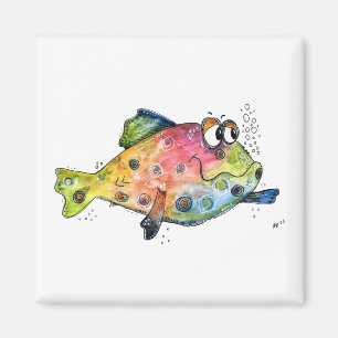 Cute Whimsical Colorful Fish Magneet