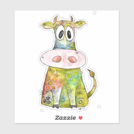 Cute Whimsical Colorful Koe Sticker (Vel)