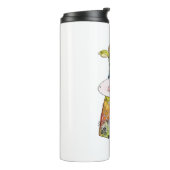 Cute Whimsical Colorful Koe Thermosbeker (Gedraaid links)