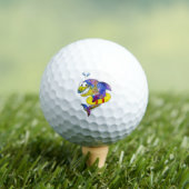 Cute Whimsical Colorful Shark in Float Golfballen (Insitu Shirt)