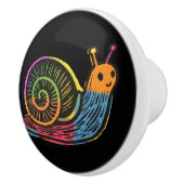 Cute Whimsical Colorful Snail Keramische Knop (Rechts)