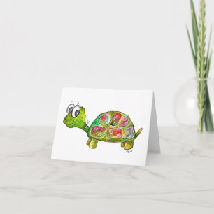 Cute Whimsical Colorful Turtle Kaart