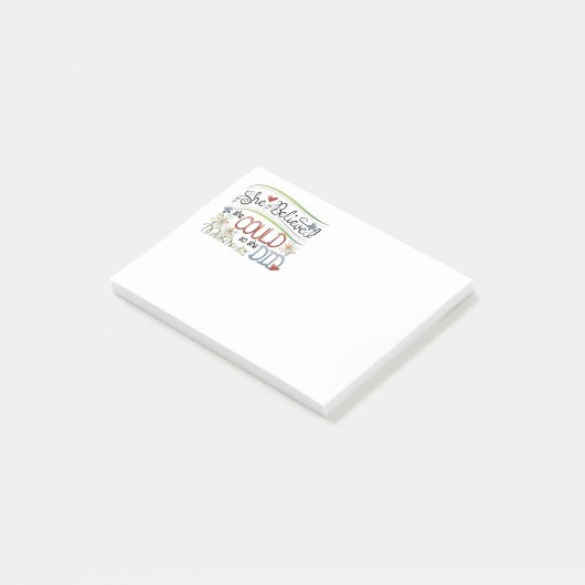 Cute Whimsical dacht ze dat ze kon Post-it® Notes (Schuin)
