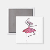 Cute Whimsical Dancing Cat Magneet (Voorkant / Achterkant)