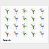 Cute Whimsical Dancing Koe Ronde Sticker (Vel)