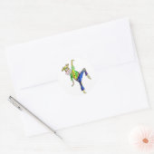 Cute Whimsical Dancing Koe Ronde Sticker (Envelop)