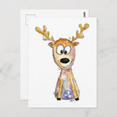 Cute Whimsical Deer Briefkaart (Voorkant / Achterkant)